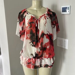 AB Studio sheer top blouse women’s size medium